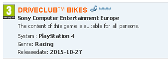 お次はバイク 欧州sceにてps4 Driveclub Bikes ドライブクラブ バイクス という商標登録が